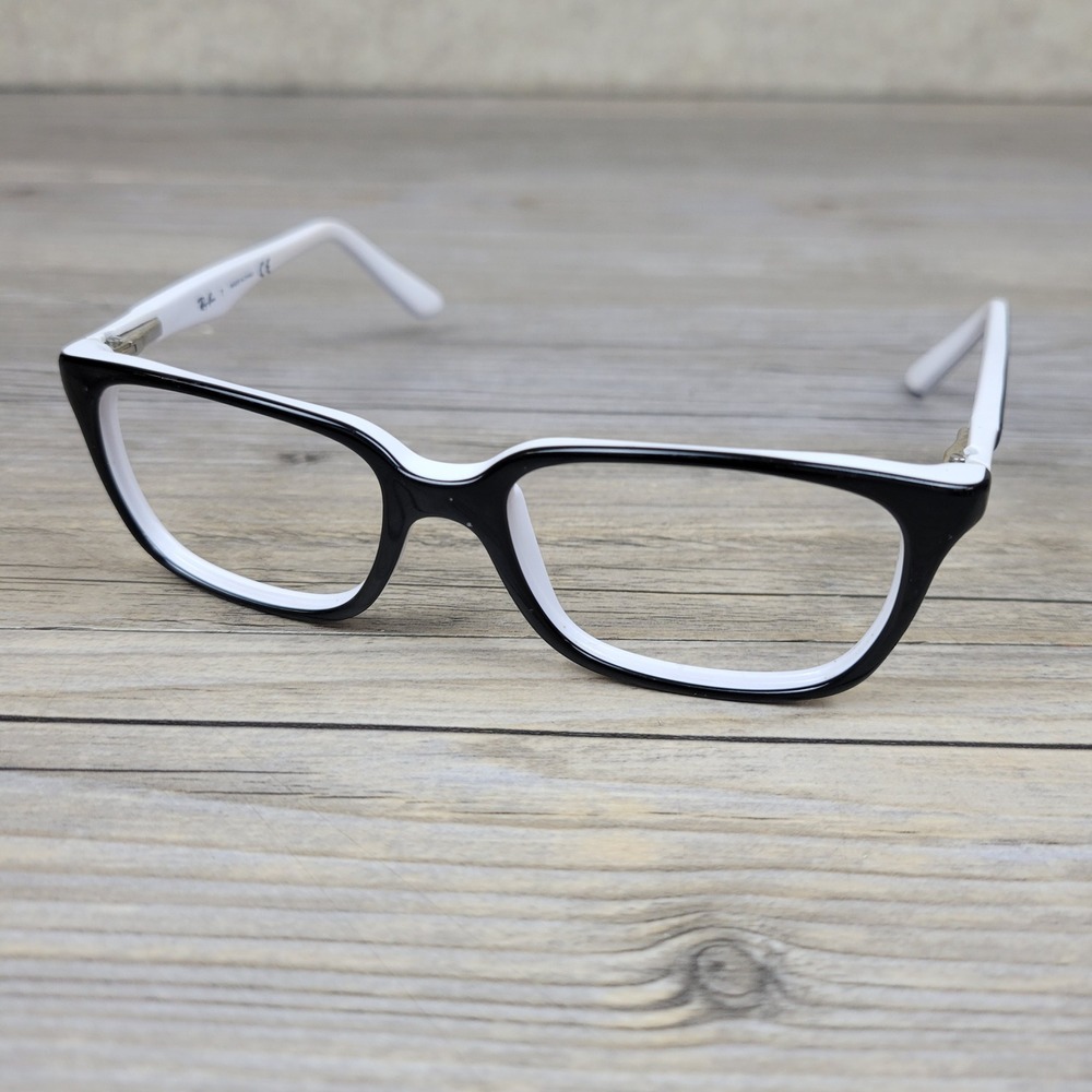 Ray-Ban Eyeglass Frames RB 1532 3579 Black White‎ Rectangular Kids 47-15-125